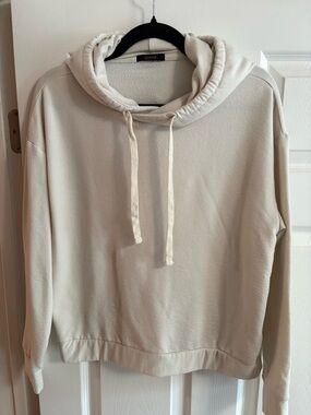 Quince cream supersoft fleece hooded sweatshirt hoodie 68% tencel modal comfy M